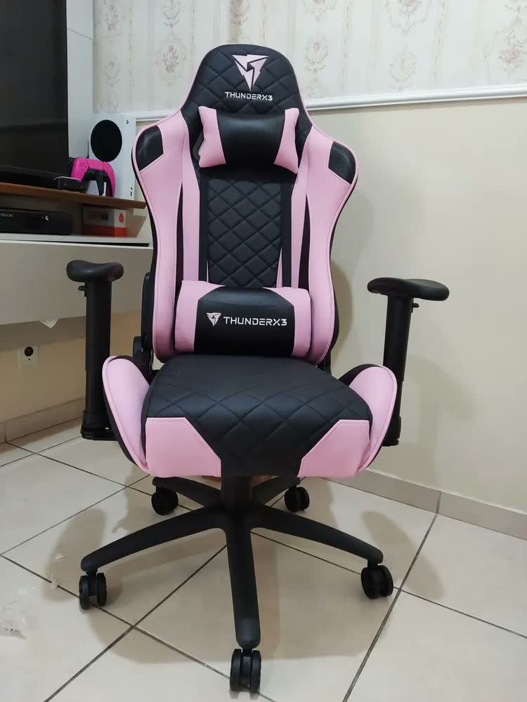 foto de Cadeira Gamer ThunderX3 TGC12 Ergonômica Reclinável Preto/Azul