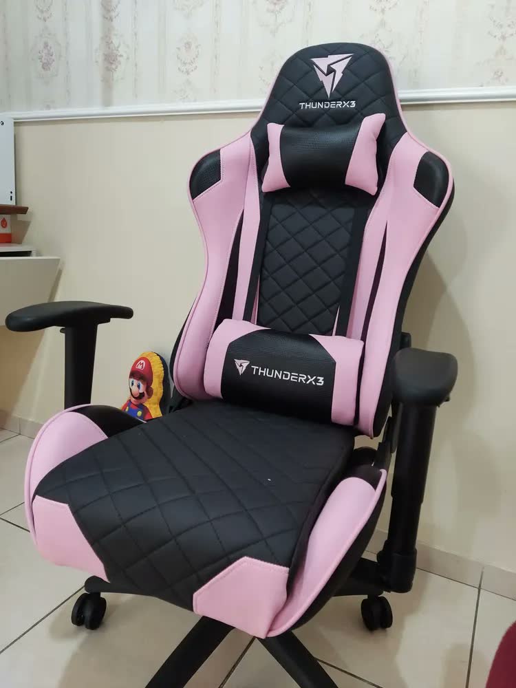 foto de Cadeira Gamer ThunderX3 TGC12 Ergonômica Reclinável Preto/Azul