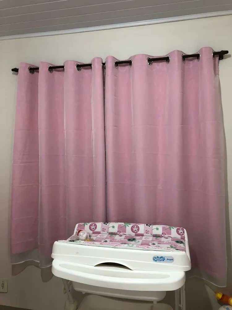 foto de Cortina Blackout Com Voil  2,80x1,60 Rosa Quarto De Menina