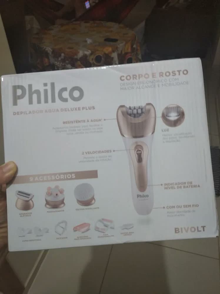 foto de Depilador Philco Aqua Deluxe Plus Pdp02r Cor Branco/Rosa