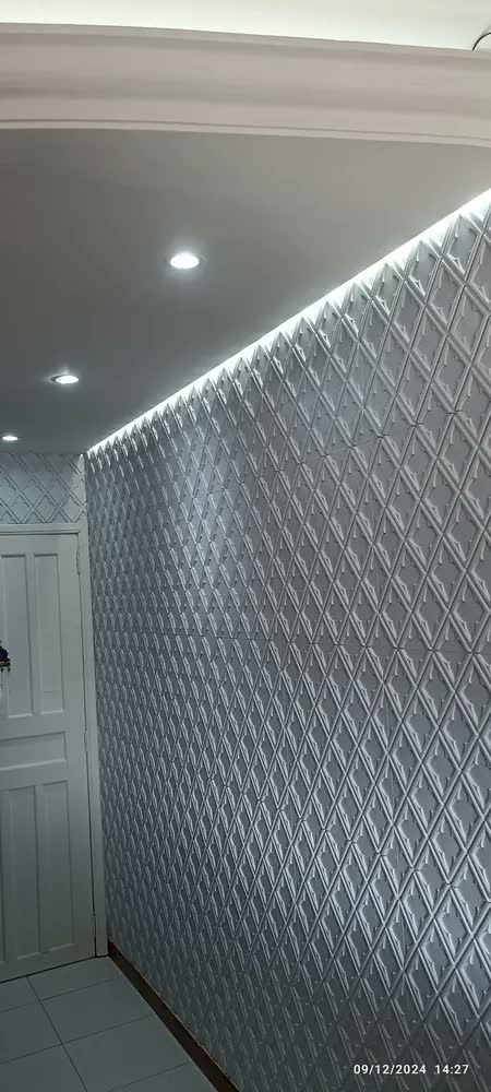 foto de Kit 20 Placas De Pvc 3d Painel Decoração Relevo 50cm X 50cm