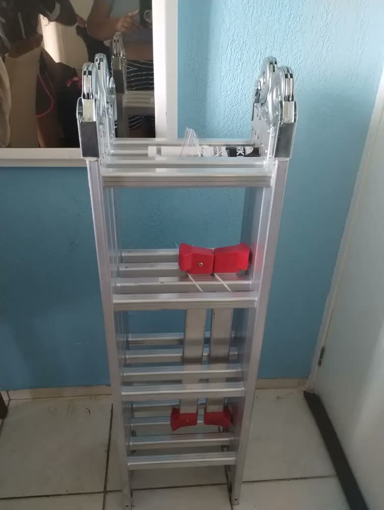 foto de Escada Multifuncional Alumínio 16 Degraus Worker Dobrável 4,29m