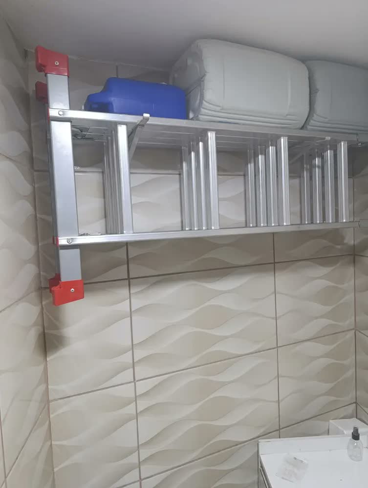 foto de Escada Multifuncional Alumínio 16 Degraus Worker Dobrável 4,29m