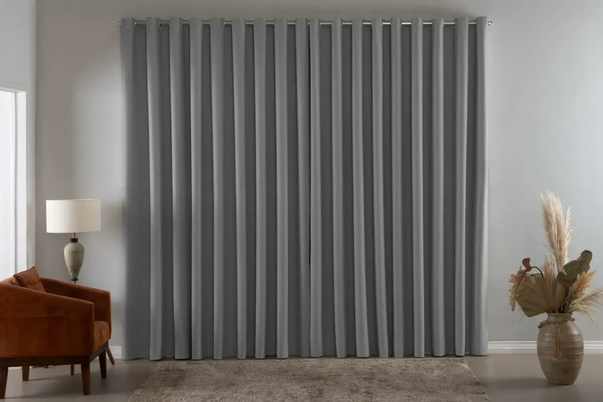 Cortina Blackout 3x2,5m Tecido Liso Corta Luz Ilhos