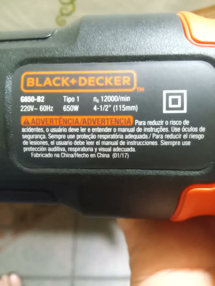 foto de Esmerilhadeira Angular 115mm BLACK+DECKER 12000Rpm G650 650W