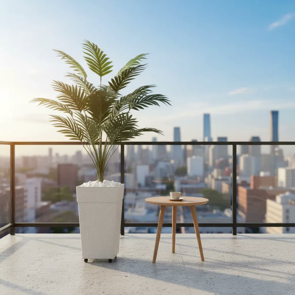 Planta Artificial Palmeira Grande Sala Decoracao Com Vaso
