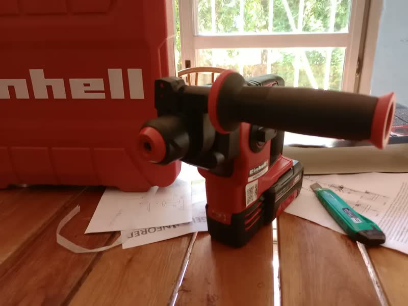 foto de Martelete Perfurador Rompedor Einhell Herocco Bl sem bateria profissional sds plus