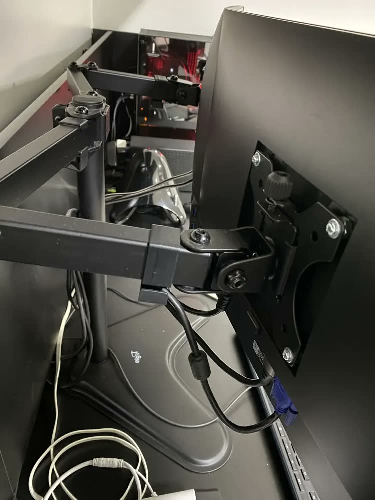 foto de Suporte Duplo ELG T1224n De Mesa Para Monitor 17 Até 32 Cor Preto