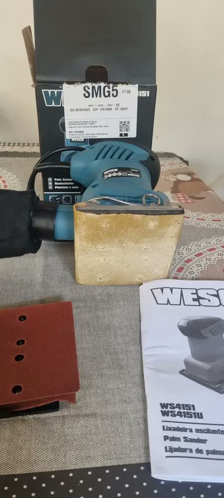 foto de Lixadeira Orbital Oscilante 240w Ws4151 Wesco Com 3 Lixas
