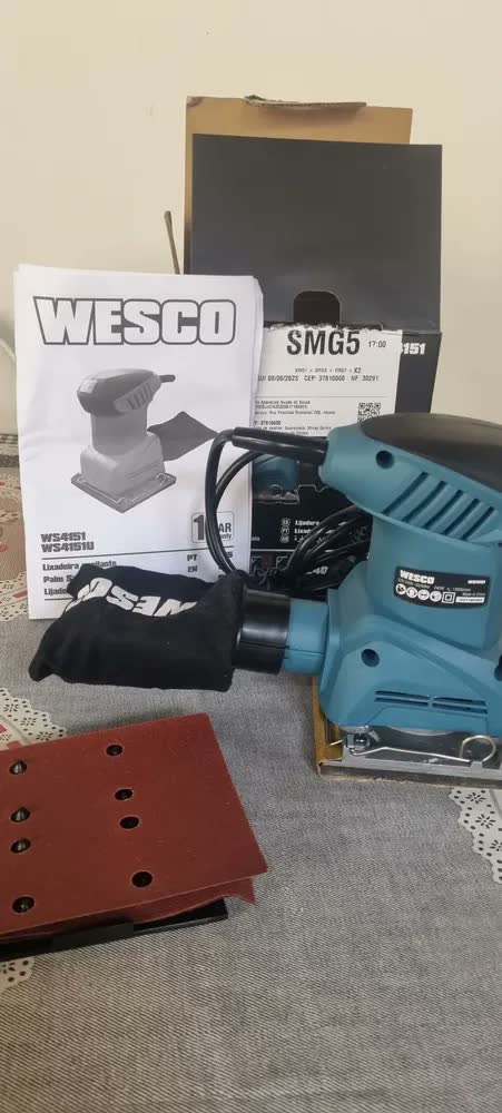 foto de Lixadeira Orbital Oscilante 240w Ws4151 Wesco Com 3 Lixas