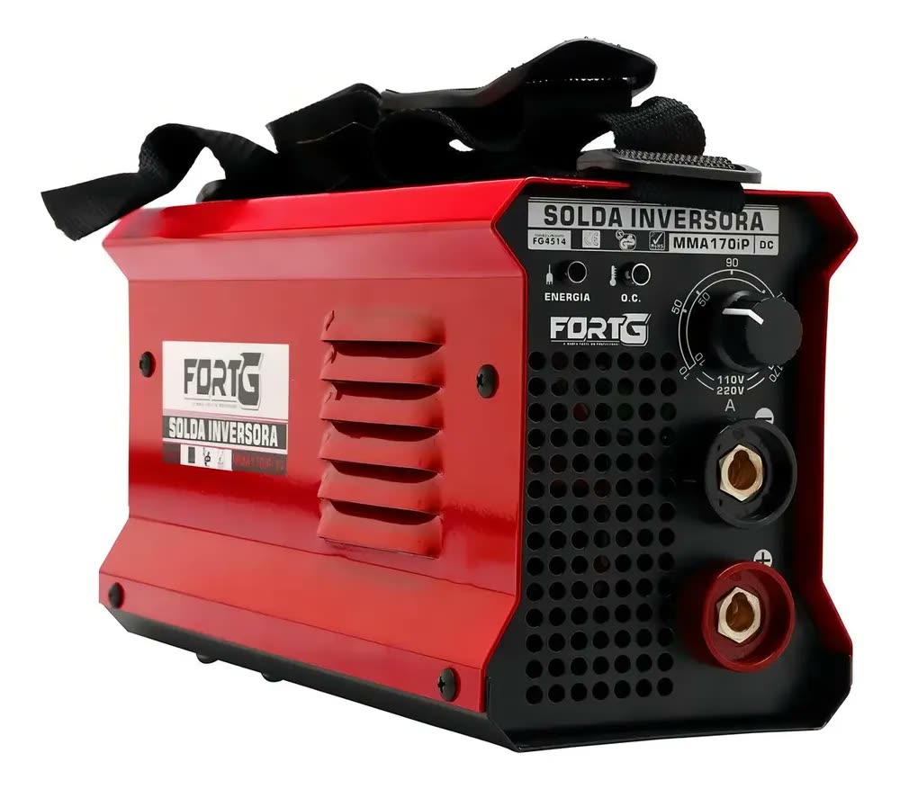 Máquina de Solda Inversora MMA Fortg Bivolt Compacta 170A iP maquina