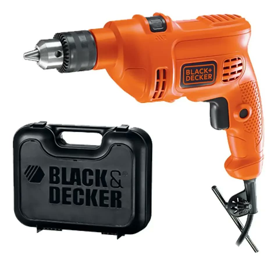 Furadeira Impacto 3/8 Pol. + Maleta Tm500k Black+decker Cor Laranja Frequência 60 Hz