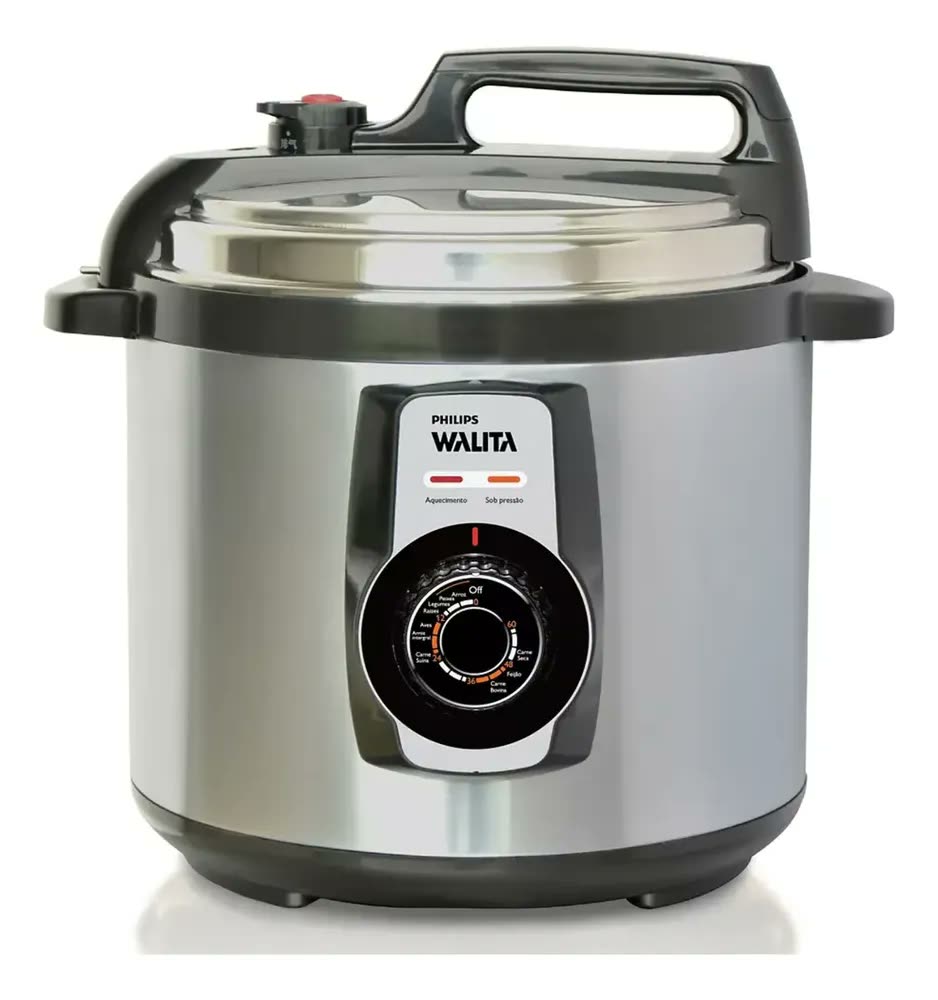 Panela De Pressão Elétrica Walita Daily Philips Ri3103 Metal Cor Preto/Prata Frequência 60 Hz