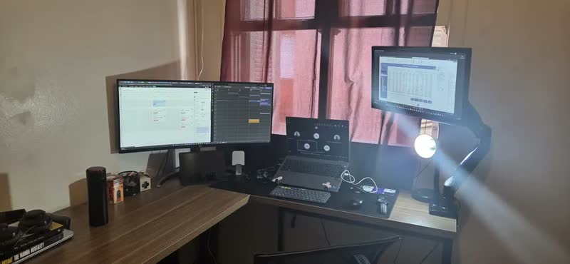 foto de Escrivaninha Netmobil Mesa de canto em L industrial aço, mdp de 150cm x 75cm x 60cm x 150cm preto