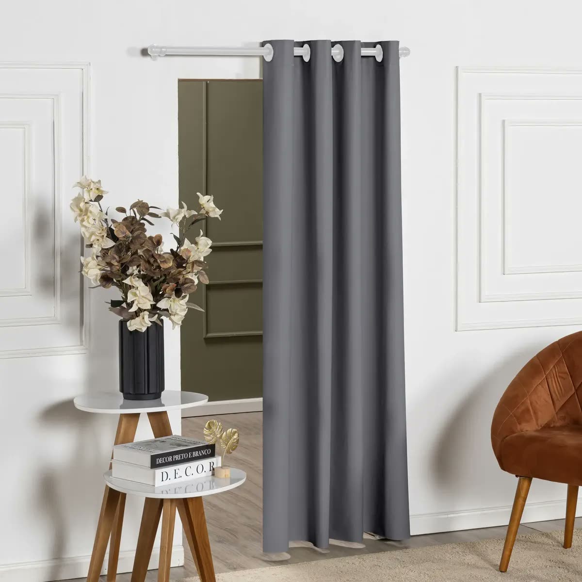 Cortina Blackout De Pvc 1,40m X 2,30m Cinza