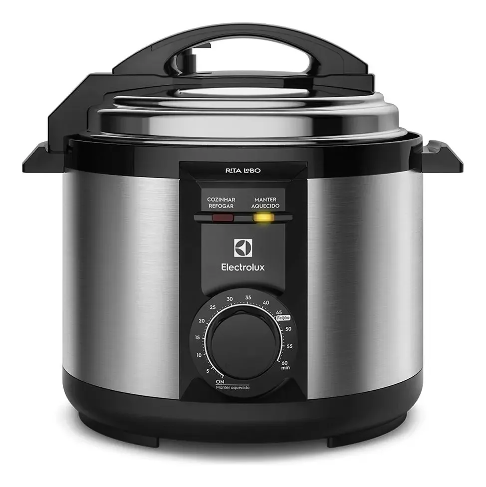 foto de Panela Elétrica De Pressão Pce20 Inox 5 Litros Electrolux Frequência 60 Hz Cor Inox e Preto