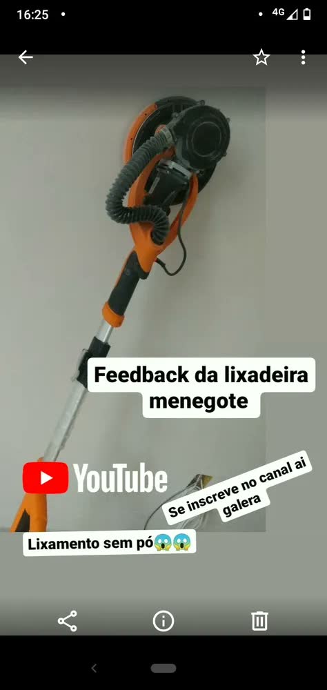foto de Lixadeira Telescopia De Parede Girafa Mlp 750 Led Menegotti Cor Amarelo Frequência 60 Hz