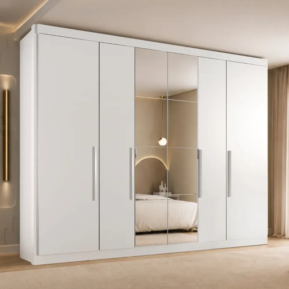 foto de Guarda Roupa Casal Valencia 6 Portas 6 Gavetas Com Espelho