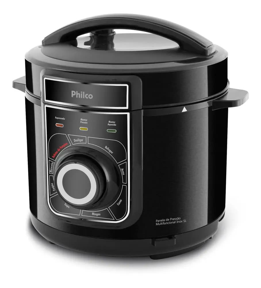 foto de Panela De Pressão Philco Ppp02pi Inox Multifuncional 5l Cor Preto