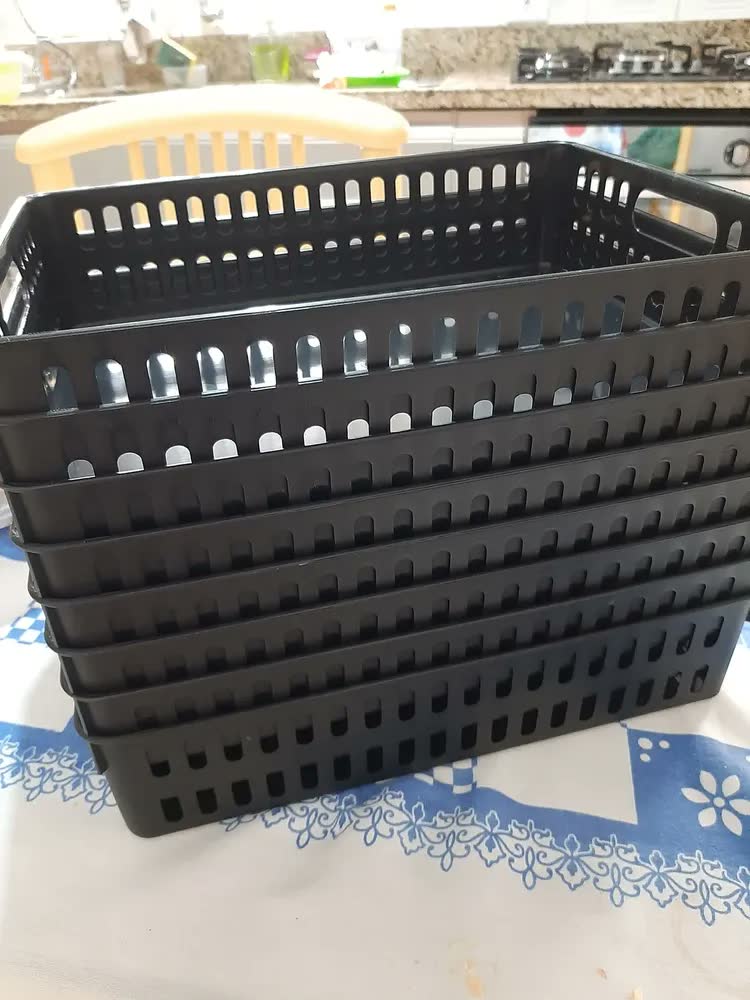foto de Cesto Decorativo Caixa Organizadora Cozinha Casa - Kit Com 4