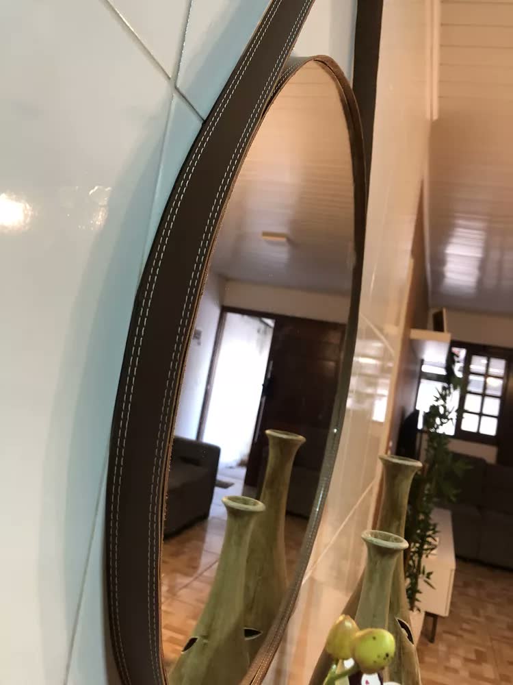 foto de Espelho Para Banheiro Decorativo Redondo 60cm Com Suporte