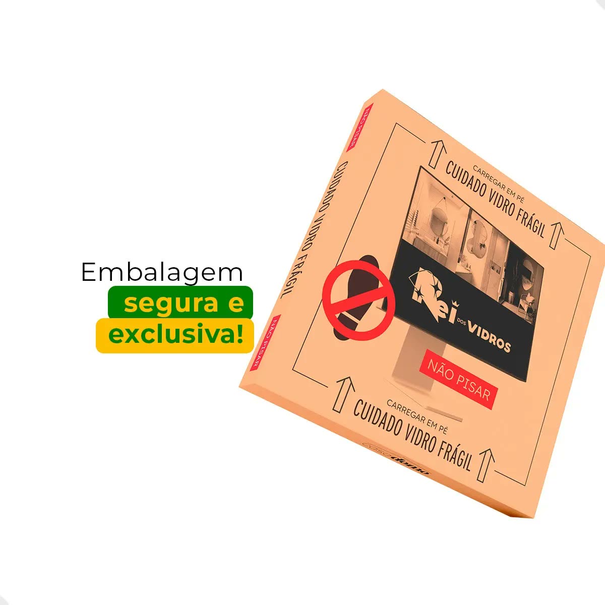Espelho De Banheiro Decorativo Redondo 60cm C/ Alça De Couro