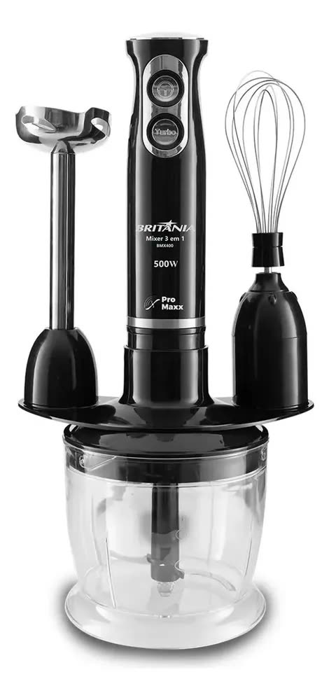 foto de Mixer Bmx400p 3 Em 1 500w Cor Preto Britânia 110v Preto