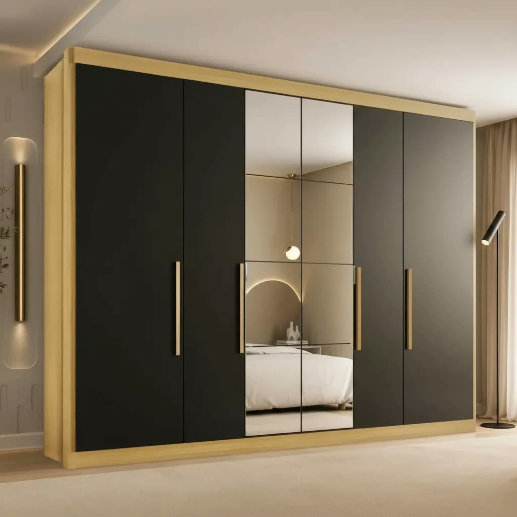 Guarda Roupa Casal Valencia 6 Portas 6 Gavetas C/ Espelho