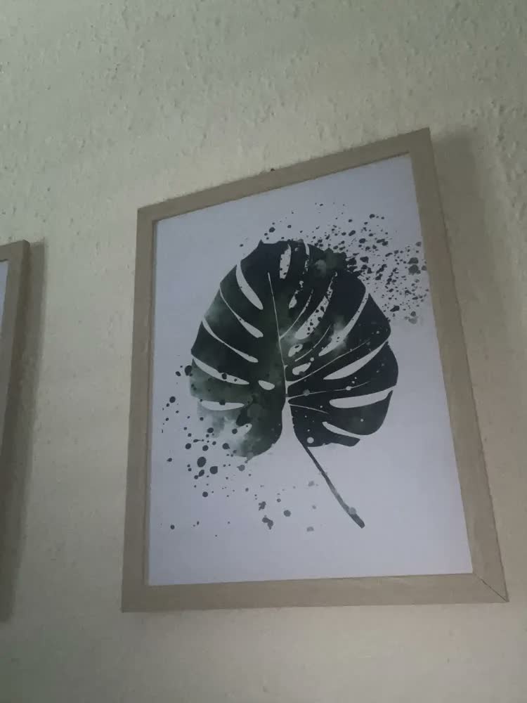 foto de Quadro Decorativo Folhas Botânico Minimalista Costela Adão