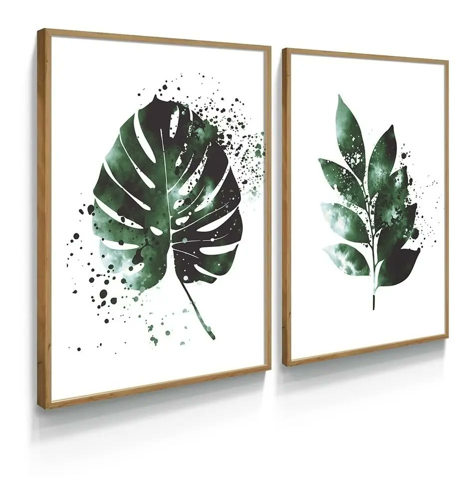 Quadro Decorativo Folhas Botânico Minimalista Costela Adão