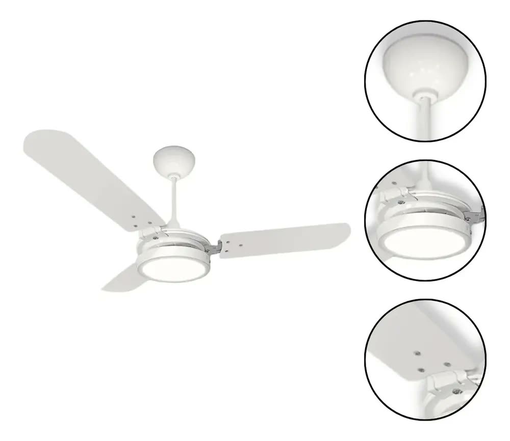 Ventilador de Teto Ventex Valen LED 3 Pás 1.1m Branco Silencioso