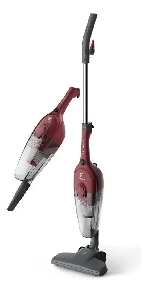Aspirador De Pó Vertical Com Fio Portátil De Mão 2 Em 1 1100W De Potencia Com Cabo Elétrico De 5 Metros E 1,2 Litros De Capacidade Com Filtro Hepa Electrolux STK13 Vermelho