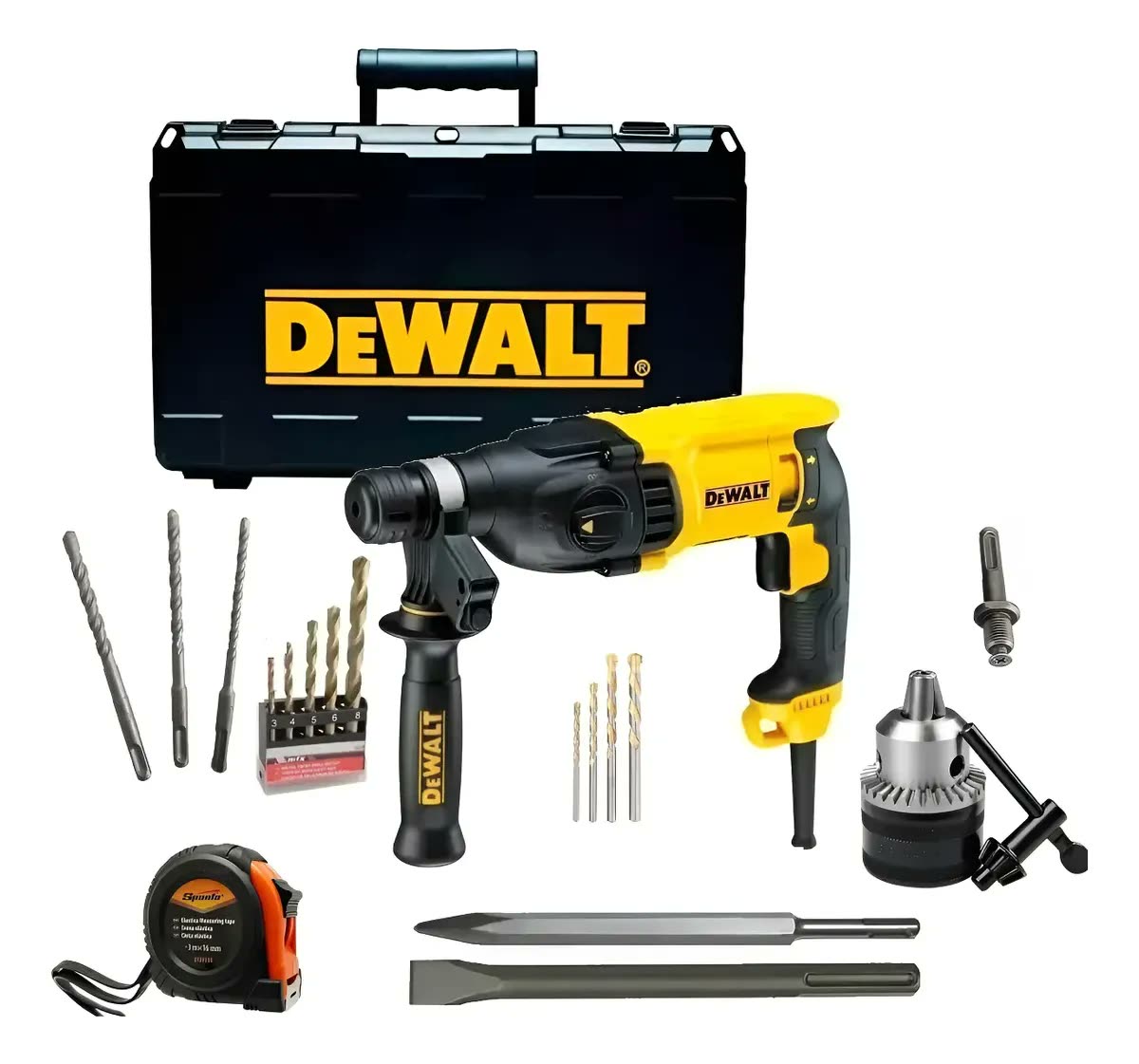 Martelete Furadeira Impacto D25133k Dewalt + Mega Kit Broca