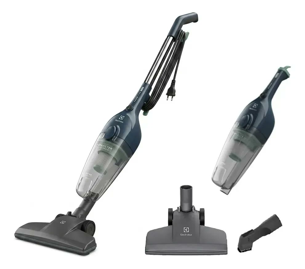 foto de Aspirador pó vertical Electrolux 1450W STK14 cabo 5m portátil de mão 2 em 1 potente capacidade 1,6L filtro HEPA Azul Denim