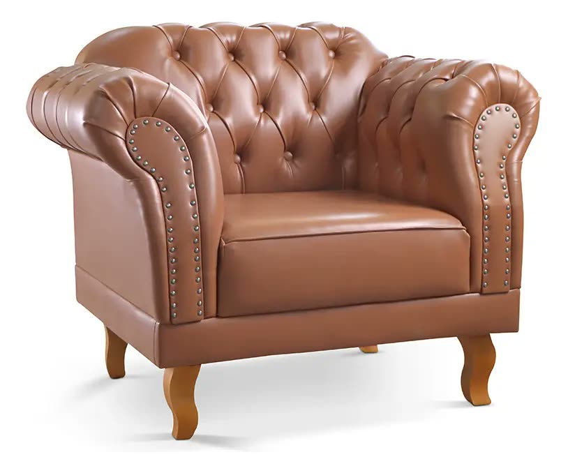 Poltrona Chesterfield Duque Clássica Luxo Capitonê