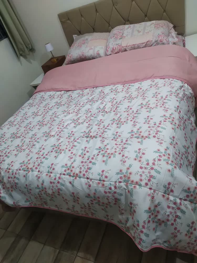 foto de Edredom Casal Padrão Dupla Face Estampado Microfibra Macio