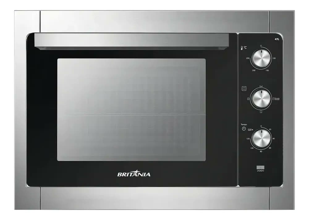 Forno de embutir elétrico Britânia BFE47P 47L aço inox