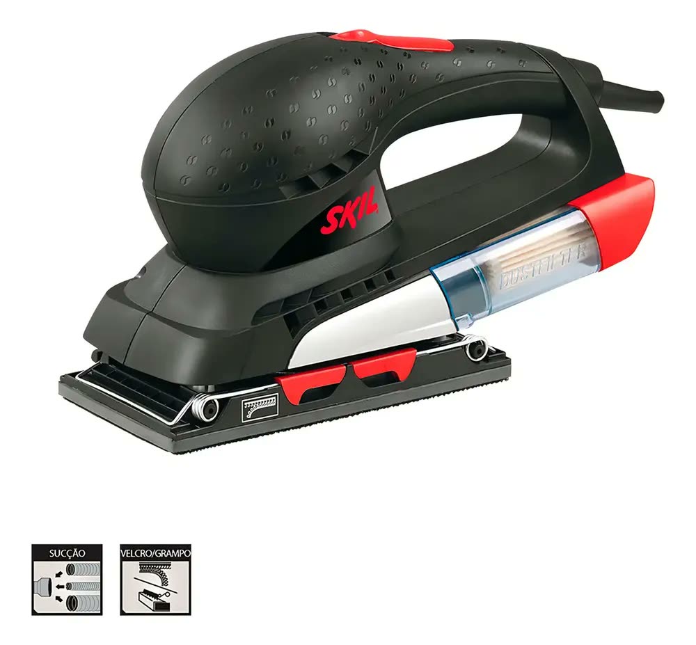 Lixadeira profissional orbital Skil Madera 7351 preta e vermelha 200W