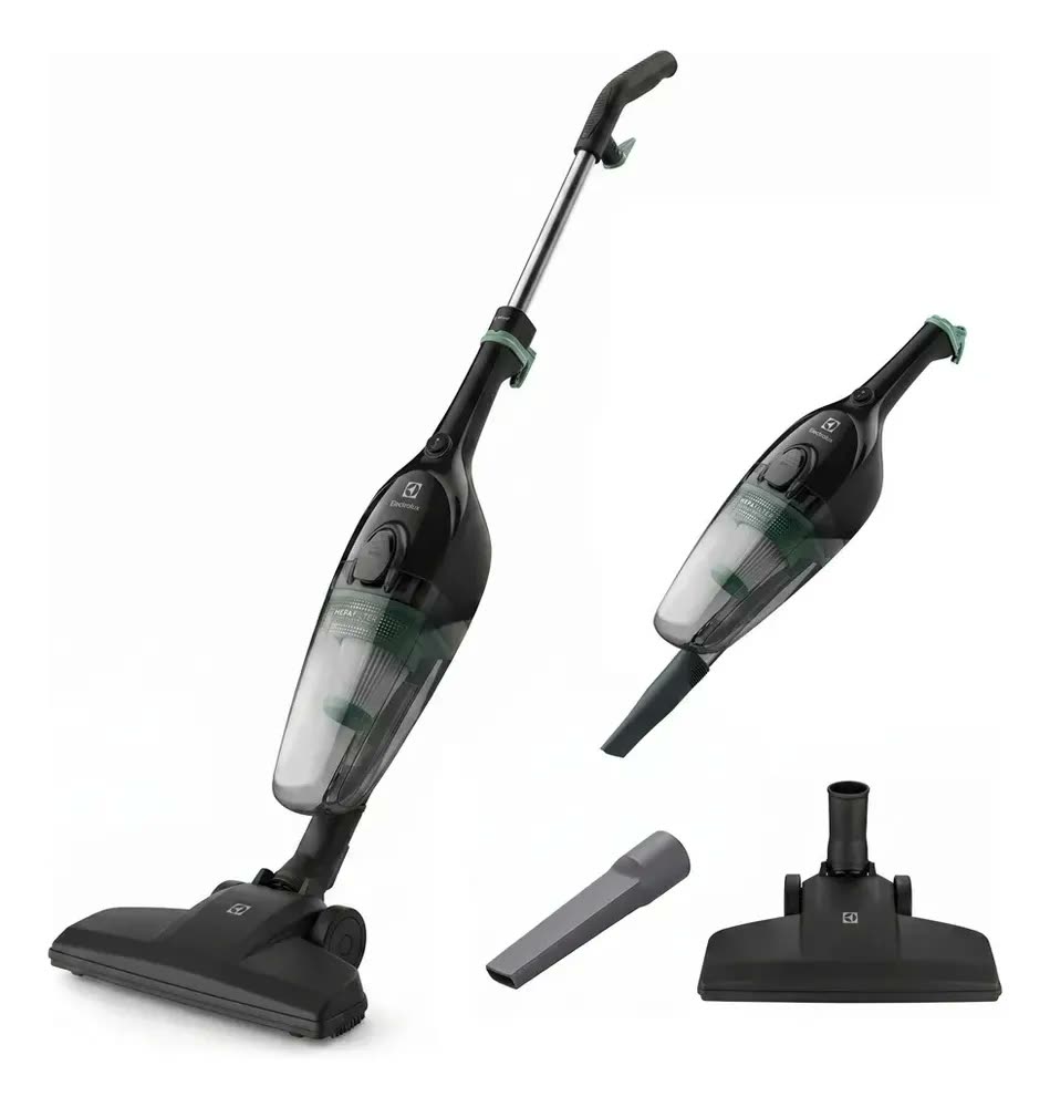 Aspirador de Pó Vertical Electrolux 1.100W cabo de 5m portátil de mão 2 em 1 potente com capacidade 1,2L filtro HEPA preto