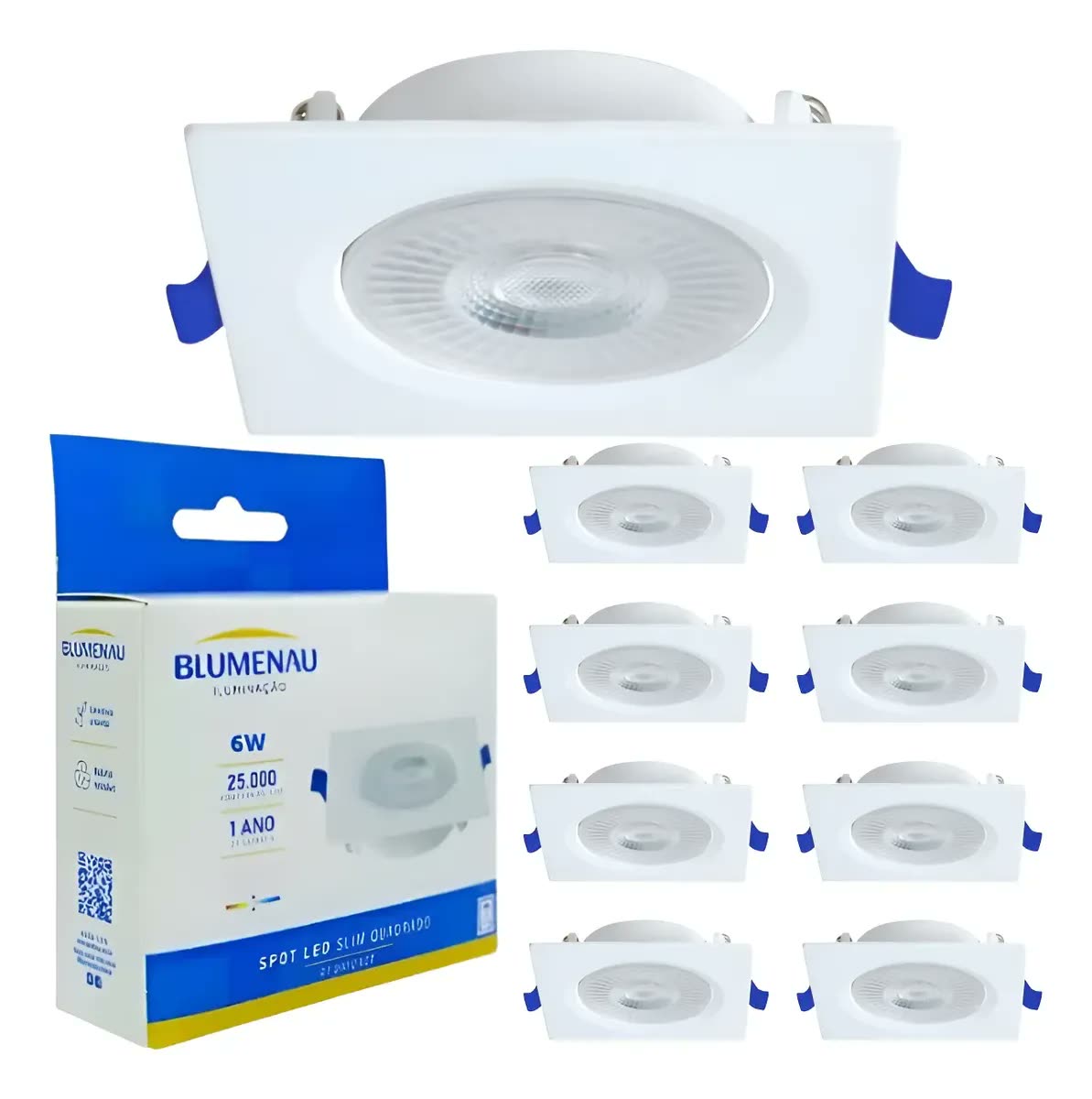 Kit 10 Spot Led 6w Embutido 9cm Direcional Fonte Integrada