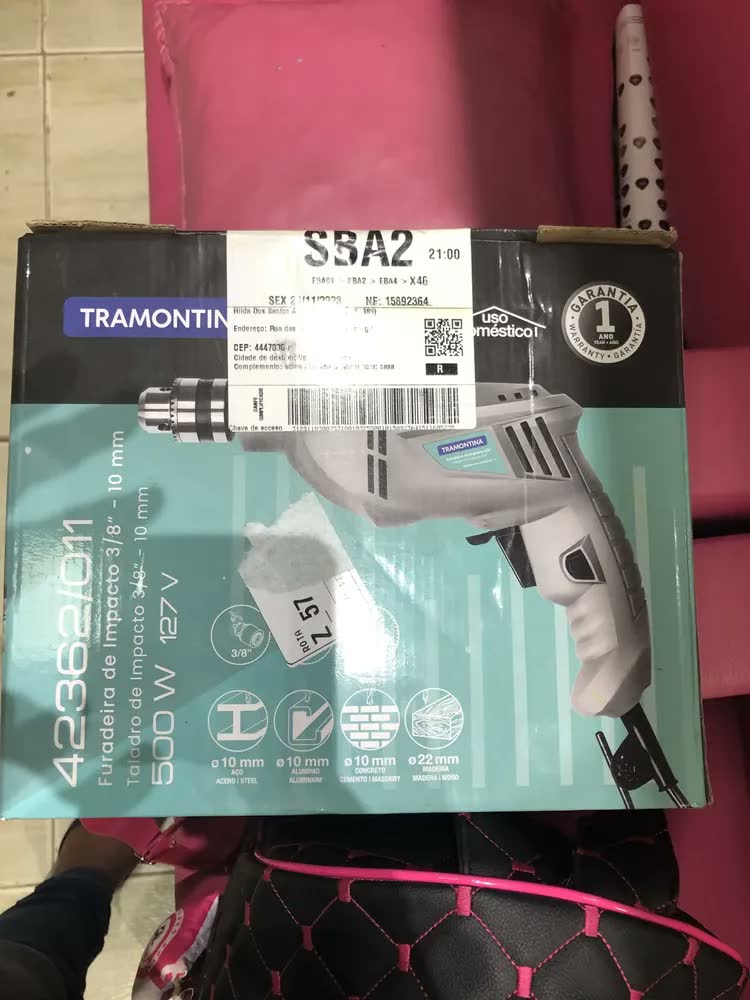 foto de Furadeira De Impacto 500 W 3/8 Cinza Tramontina