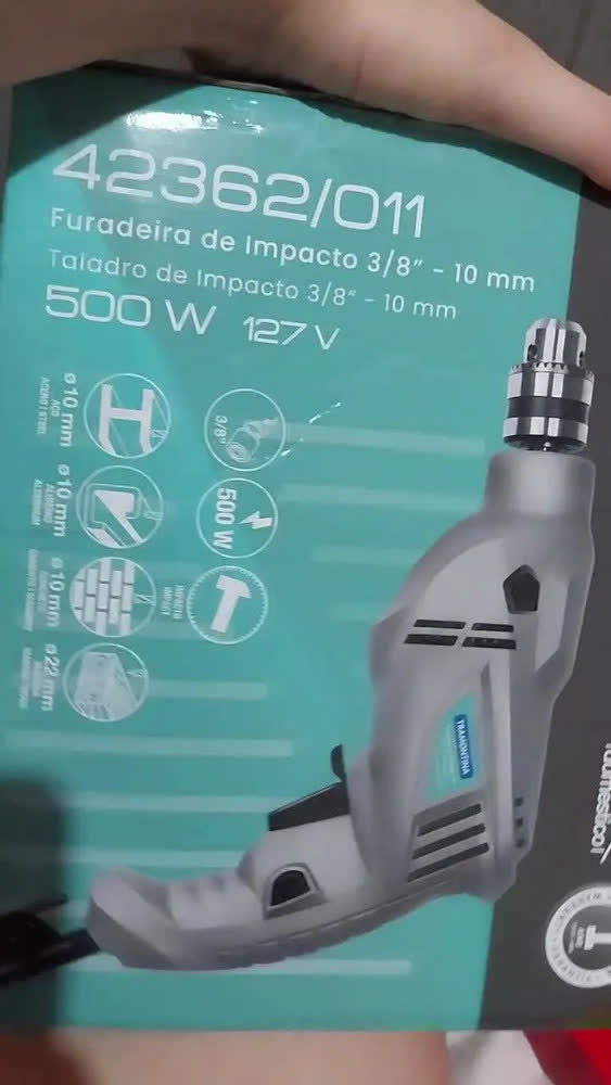 foto de Furadeira De Impacto 500 W 3/8 Cinza Tramontina