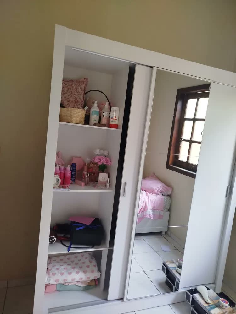 foto de Guarda Roupa Casal Madesa Mônaco 3 Portas Correr Com Espelho Cor Rustic/Branco 1093D81E