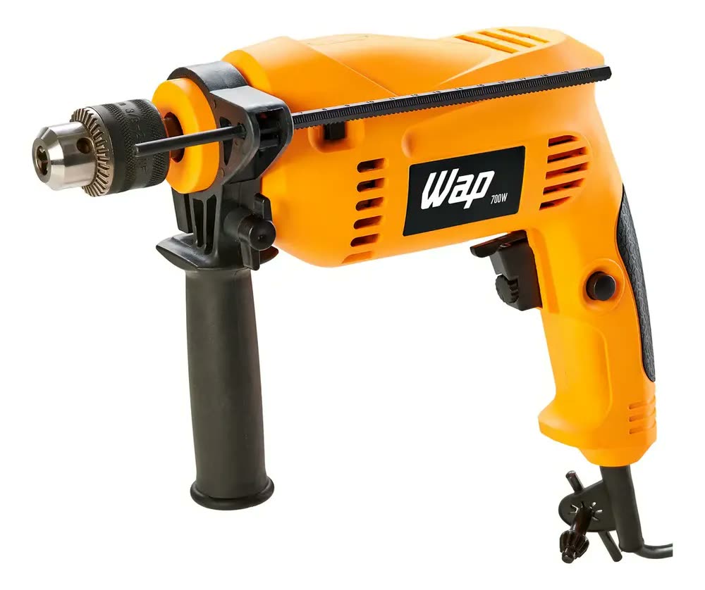 Furadeira De Impacto Parafusadeira WAP Efpi 700K10 Elétrica Kit Mandril 3/8' 700W