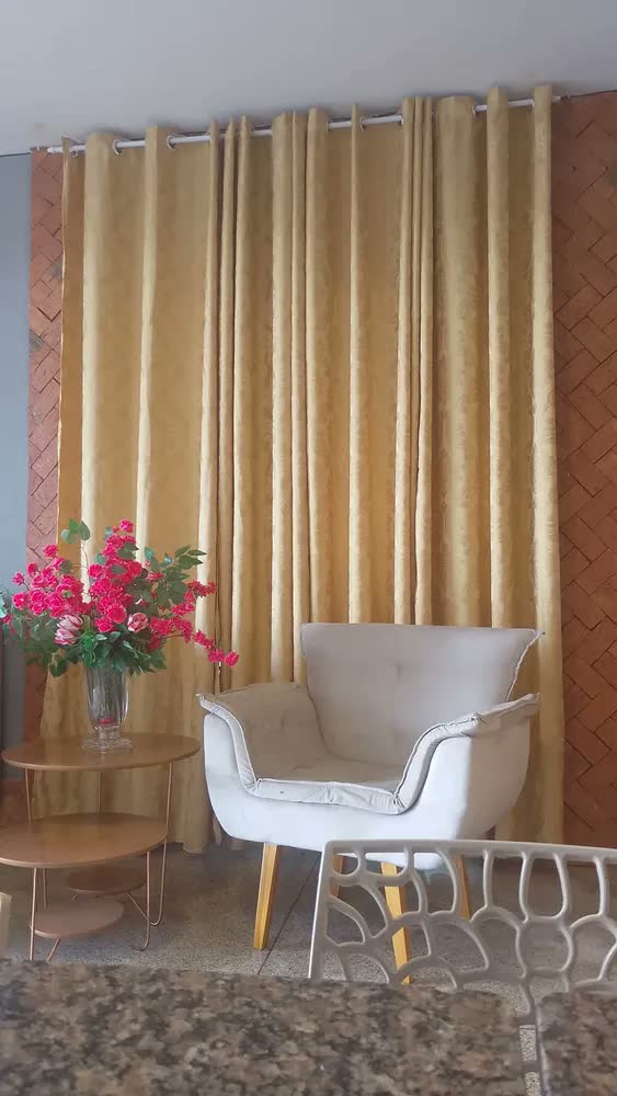 foto de Cortina Sala Quarto Luxo Jacquard 3,00x2,80 Semi Blackout