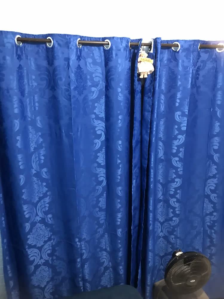 foto de Cortina Sala Quarto Luxo Jacquard 3,00x2,80 Semi Blackout