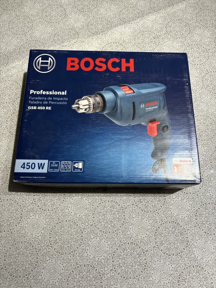 foto de Furadeira rotativa de impacto Bosch 450W Gsb 450re, cor azul