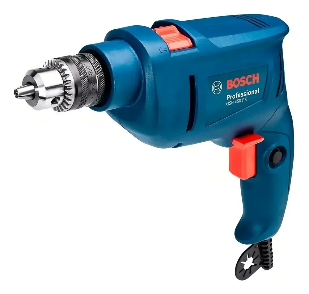 Furadeira rotativa de impacto Bosch 450W Gsb 450re, cor azul