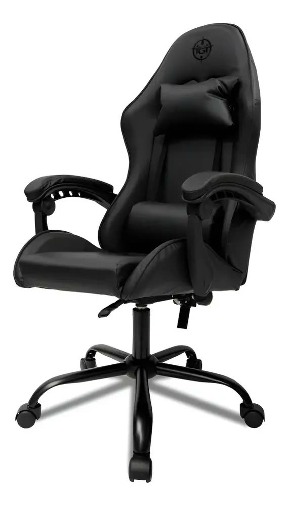 Cadeira de escritório TGT Heron TGT-HR gamer preta com estofado de couro sintético