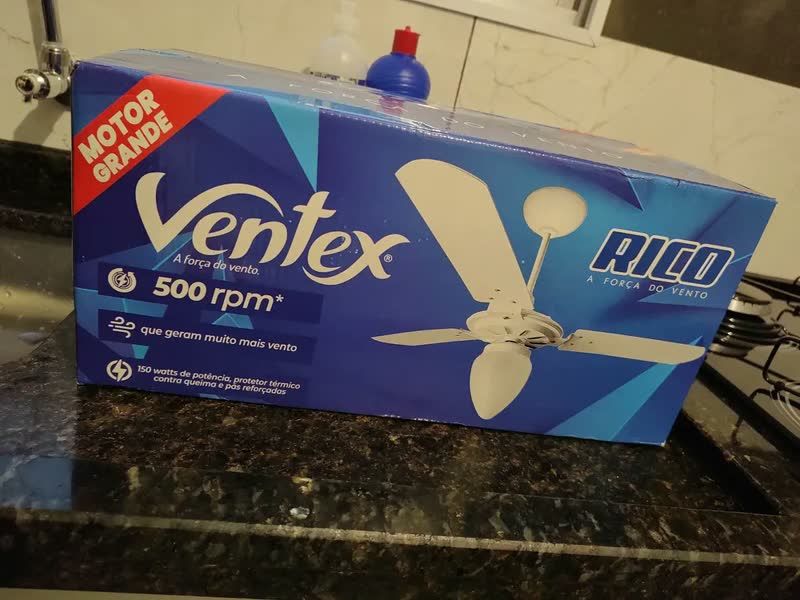 foto de Ventilador de Teto Ventex Yris Silencioso 3 Pás MDF Branco